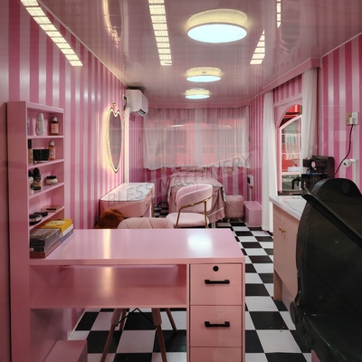 Caminhão móvel de salão personalizado para cortar cabelo e barbear em lojas de materiais de construção