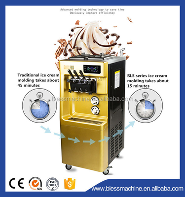 Máquina de sorvetes moles de 670x780x1330 mm com capacidade para 120 kg