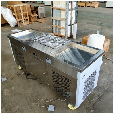 Máquina de sorvete frito com 480mm tamanho de panela e 1650 * 560 * 780mm dimensões