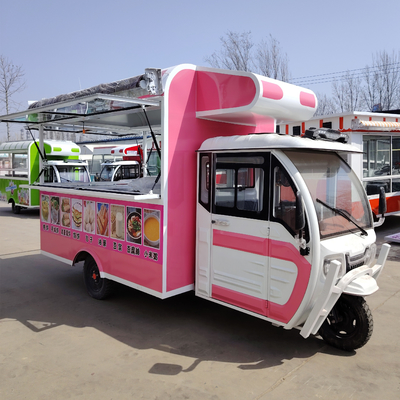 Multipurpose Mobile Electric Fast Food Snack Tricycle Pedicab com 40kms por hora Função