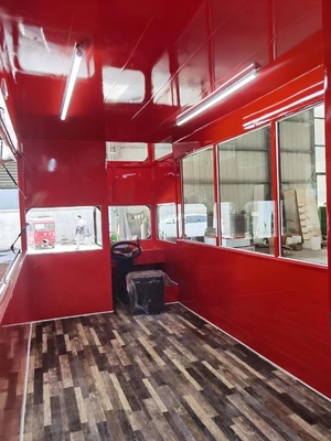 Caminhão de sorvete móvel Sandwich Food Trailer com sombra de sol Água matéria-prima