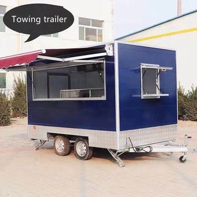 85 km de longa distância de reboque de fast food ao ar livre com mesa de trabalho de aço inoxidável durável