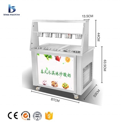 Sistema de controlo de temperatura Máquina de gelado frito tailandês com botão automático de descongelamento