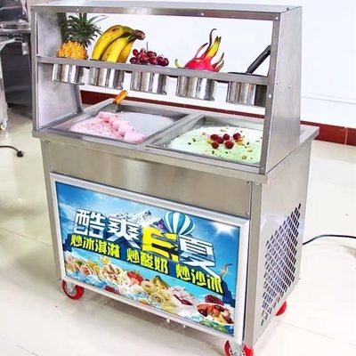 Máquina de iogurte frito de duplo compressor para sorvete de frutas caseiro em casa