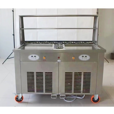 Máquina de iogurte frito de duplo compressor para sorvete de frutas caseiro em casa