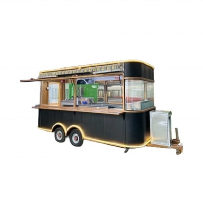 Sistema elétrico fornecido Caminhão personalizado Bbq Mobile Kitchen Trailer com aço inoxidável