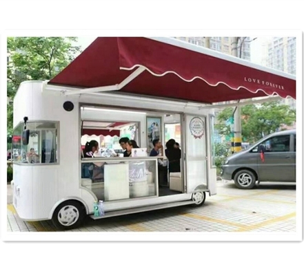 Padrões personalizados de higiene de fast food ao ar livre Fabricação de carrinhos de comida de tipo autocarro
