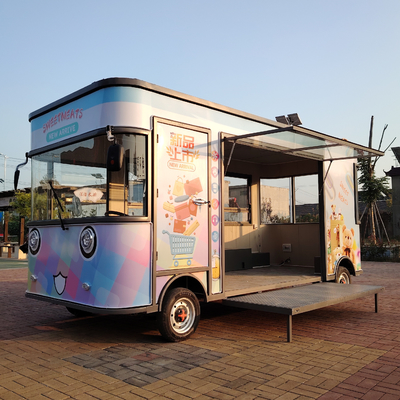 Trailers de lanches elétricos e móveis de aço galvanizado multifuncionais para venda a retalho