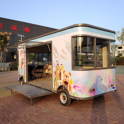 Trailers de lanches elétricos e móveis de aço galvanizado multifuncionais para venda a retalho