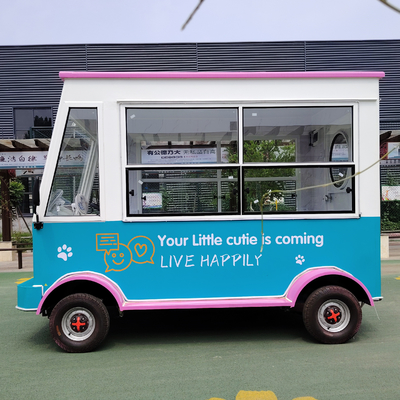 Caminhão de alimentação móvel elétrico multifuncional de comprimento personalizado para bebidas frias e lanches