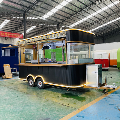 Reboque de aço galvanizado Multipurpose Mobile Square Style Fast Food Snack Trailer 1000kg Capacidade