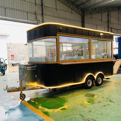 Reboque de aço galvanizado Multipurpose Mobile Square Style Fast Food Snack Trailer 1000kg Capacidade