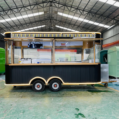 Reboque de aço galvanizado Multipurpose Mobile Square Style Fast Food Snack Trailer 1000kg Capacidade