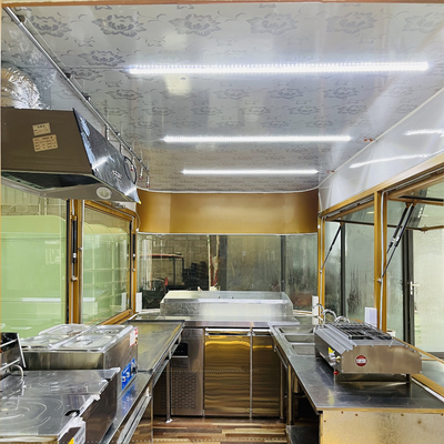 Reboque de aço galvanizado Multipurpose Mobile Square Style Fast Food Snack Trailer 1000kg Capacidade