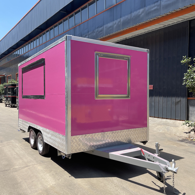 Reboque móvel multifuncional de lanches de fast-food de estilo quadrado para fábricas de processamento de carne
