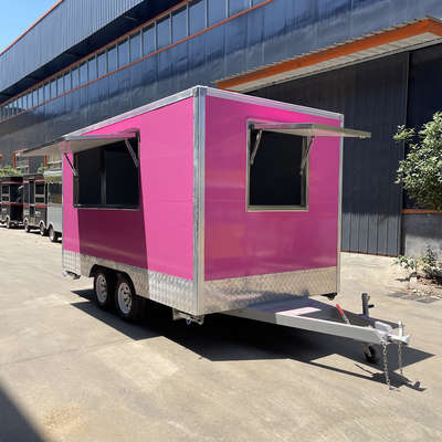 Reboque móvel multifuncional de lanches de fast-food de estilo quadrado para fábricas de processamento de carne