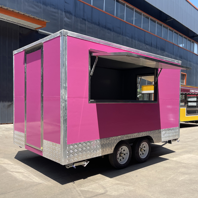 Reboque móvel multifuncional de lanches de fast-food de estilo quadrado para fábricas de processamento de carne