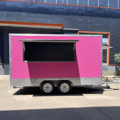 Reboque móvel multifuncional de lanches de fast-food de estilo quadrado para fábricas de processamento de carne
