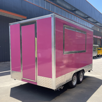 Reboque móvel multifuncional de lanches de fast-food de estilo quadrado para fábricas de processamento de carne