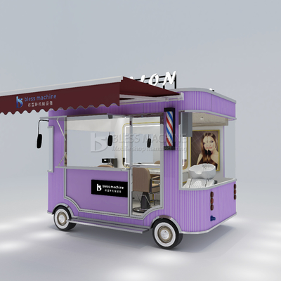 Eletricidade móvel de corte de cabelo salão de barbeiro estilo loja de design Van caminhão carro de reboque para fazendas