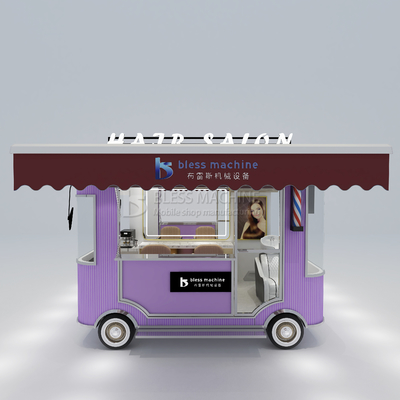 Eletricidade móvel de corte de cabelo salão de barbeiro estilo loja de design Van caminhão carro de reboque para fazendas