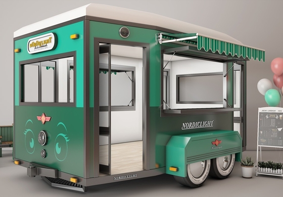 Caminhão de fast food móvel personalizado com matéria-prima de trigo e café quente