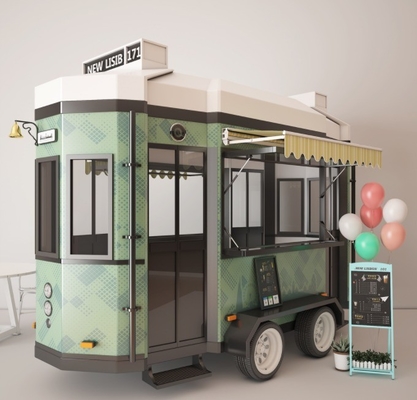 Caminhão de fast food móvel personalizado com matéria-prima de trigo e café quente