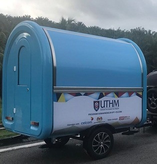 Carrinhos de comida móveis de pneus a vácuo com máquina de salsicha grelhada e design de aço inoxidável