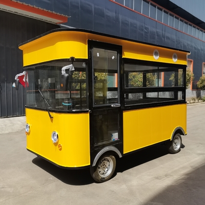 Caminhões de comida móveis de 4 rodas para carrinhos de cachorros quentes e catering