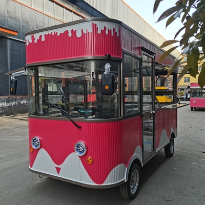 Caminhões de comida móveis de 4 rodas para carrinhos de cachorros quentes e catering