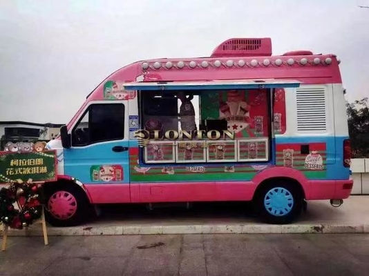 Carrinho de café de quiosque de comida de rua com cozinha completa e máquina de congelação de arrefecimento