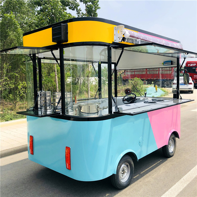 Caminhão de alimentação com motor de potência externa Van de cozinha estilo quadrado Caminhão de sorvete elétrico 4x2