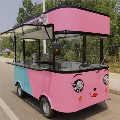 Caminhão de alimentação com motor de potência externa Van de cozinha estilo quadrado Caminhão de sorvete elétrico 4x2