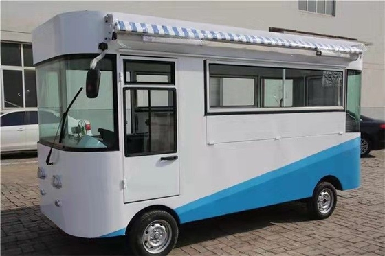 Caminhão de alimentação com motor de potência externa Van de cozinha estilo quadrado Caminhão de sorvete elétrico 4x2