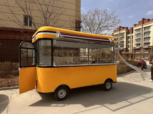 Caminhão de alimentação com motor de potência externa Van de cozinha estilo quadrado Caminhão de sorvete elétrico 4x2