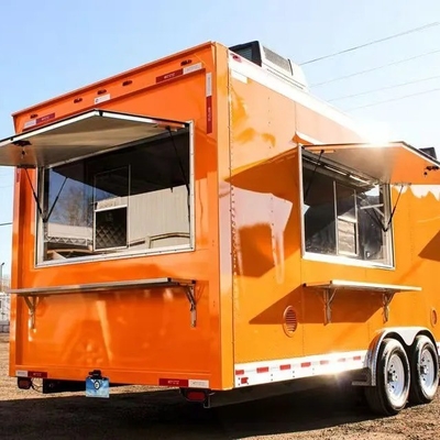 110v/220v Instalações de processamento de carne Trailers de crêpe motorizados Food Truck Café com cozinha completa