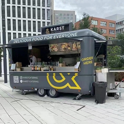 Caminhão de comida móvel de rua de concessão totalmente equipado para reboque de fast food multifuncional