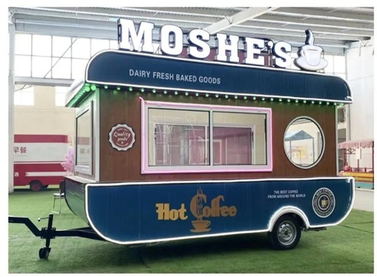 Pneus de vácuo Trailers móveis de comida Carrinho de churros elétricos multifuncional para compra