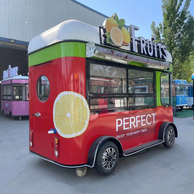 4 rodas Outlet personalizado Fruta Salada Bebidas Café Leite Chá Cerveja Trailer de sorvete