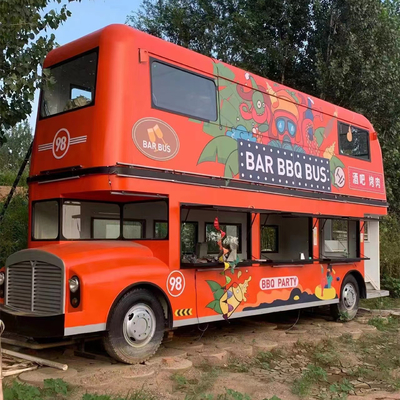 Carrinho de comida de rua multifuncional ao ar livre para restauração de lanches de fast food