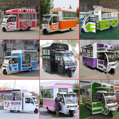Outlet Multipurpose Mobile Electric Fast Food Snack Tricycle com capacidade de 1000 kg