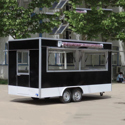 Trailer móvel de lanches de fast food quadrado para venda multiuso de vários produtos