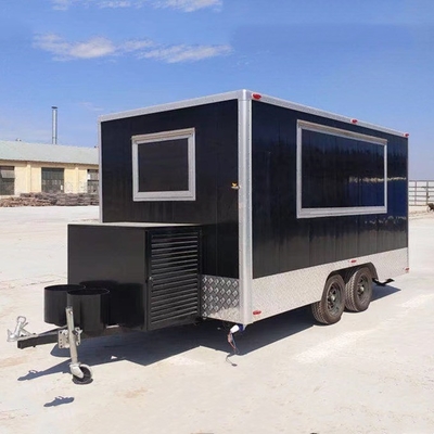 Trailer móvel de lanches de fast food quadrado para venda multiuso de vários produtos