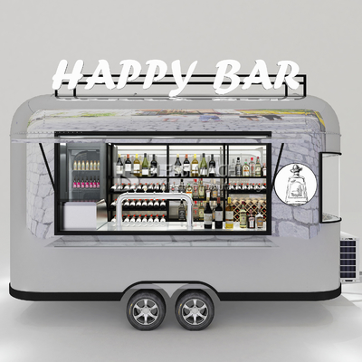 2022 Electric Mobile Wine Cocktail Drink Bar Van Customizado Trilha de aço inoxidável