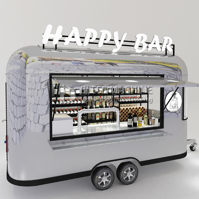 2022 Electric Mobile Wine Cocktail Drink Bar Van Customizado Trilha de aço inoxidável