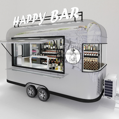 2022 Electric Mobile Wine Cocktail Drink Bar Van Customizado Trilha de aço inoxidável