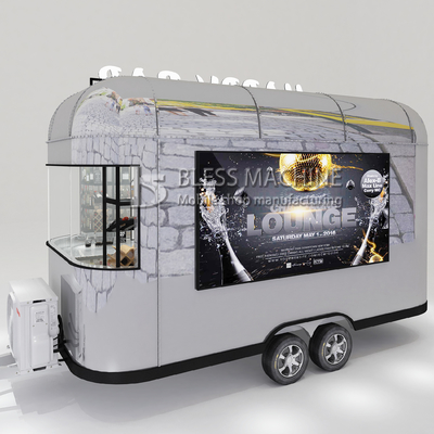2022 Electric Mobile Wine Cocktail Drink Bar Van Customizado Trilha de aço inoxidável