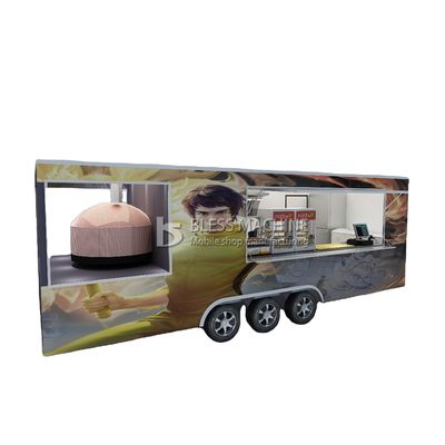 Customizado Multifunção Móvel estilo quadrado Kung Fu Artes Marciais Pizza Food Tow Trailer