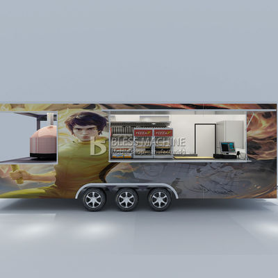 Customizado Multifunção Móvel estilo quadrado Kung Fu Artes Marciais Pizza Food Tow Trailer