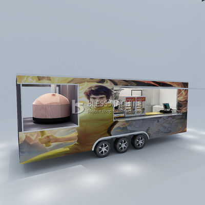 Customizado Multifunção Móvel estilo quadrado Kung Fu Artes Marciais Pizza Food Tow Trailer